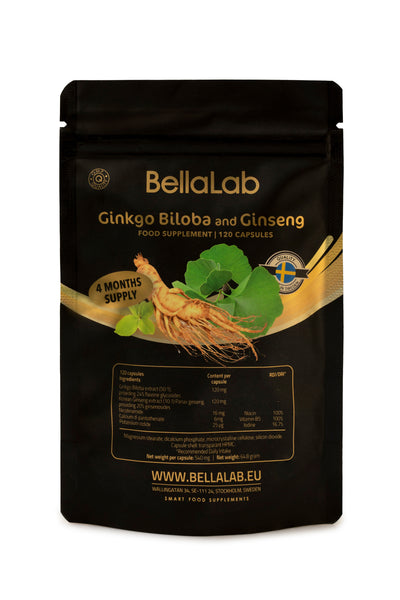 Ginkgo biloba a ženšen (stromy ginka dvojlaločného a čínsky ženšen)