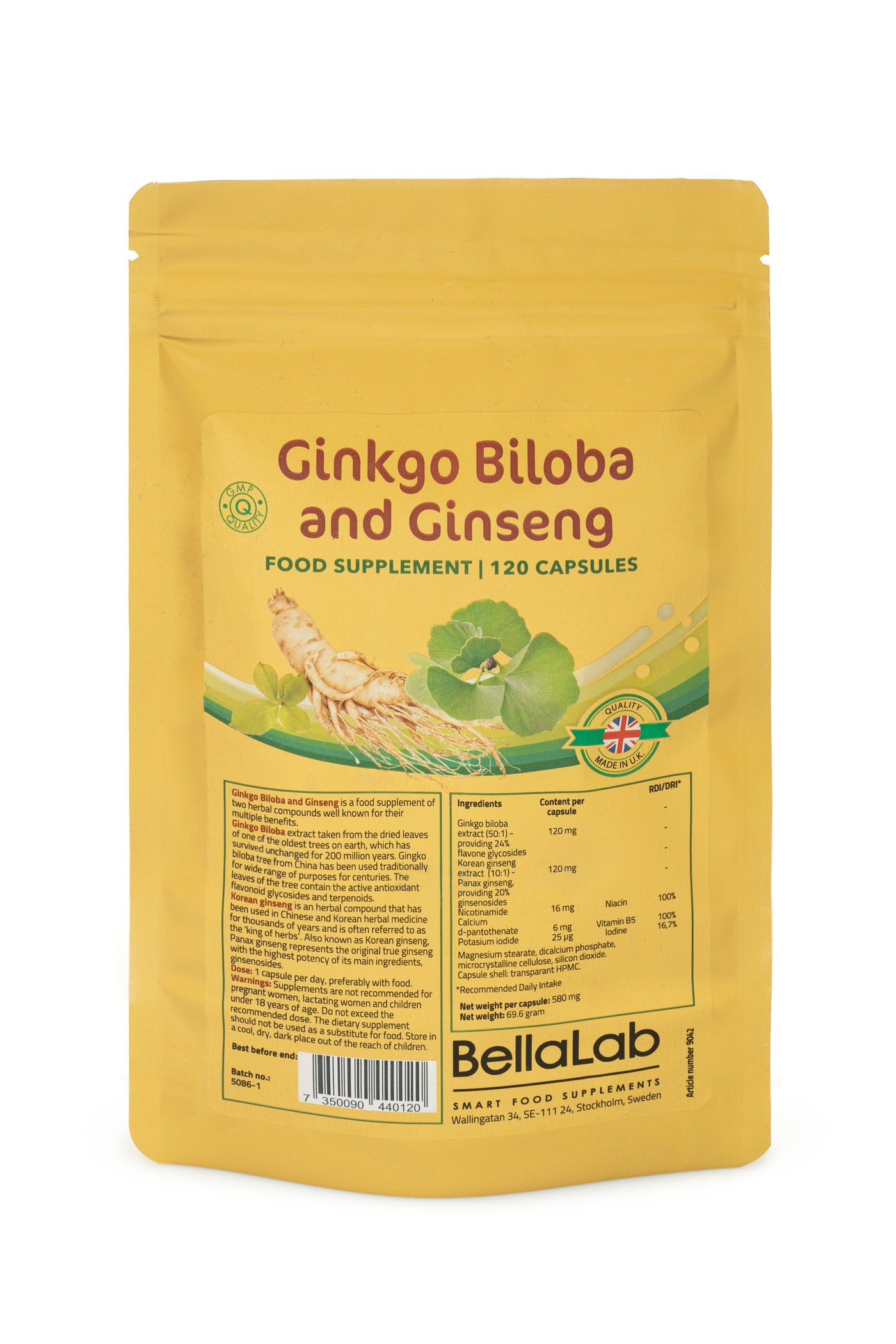 Ginkgo biloba a ženšen (stromy ginka dvojlaločného a čínsky ženšen)